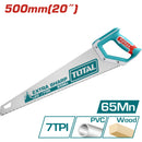 Serrucho de mano 500 mm/20". Espesor 0.9 mm, 7TPI