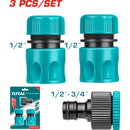 Juego de Boquillas conectoras giratorias para mangueras 1/2" de 3 piezas