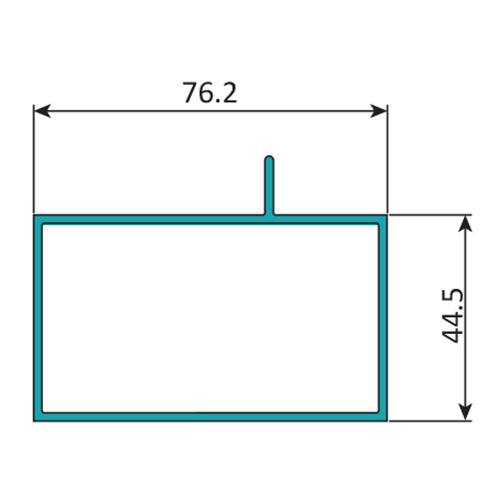 TRC-15 Perfil Marco Fijo 3" x 1 3/4"  Cerrado con Aleta Descentrada E = 1.5 mm. L = 5.85 m BLANCO
