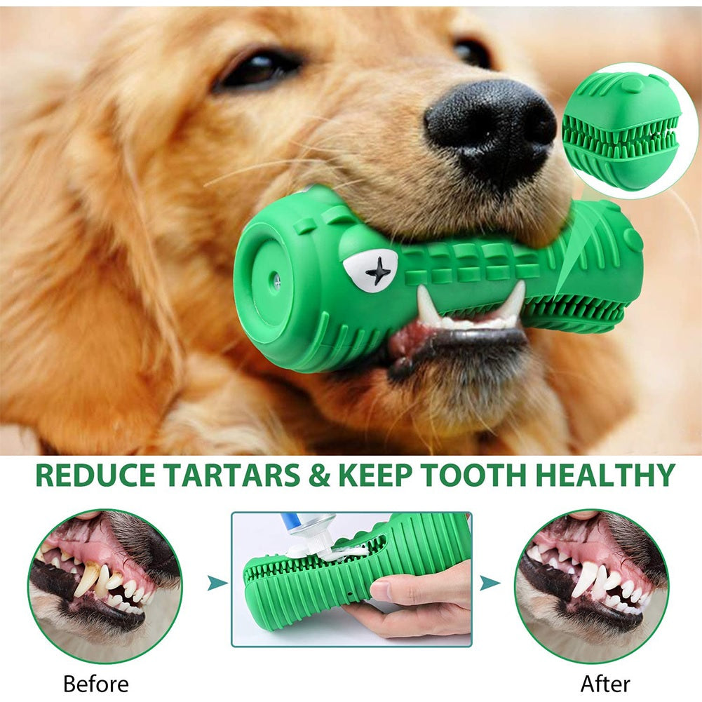 Juguete para Perro masticable y resistente de caucho con sonido. Forma de lagarto.