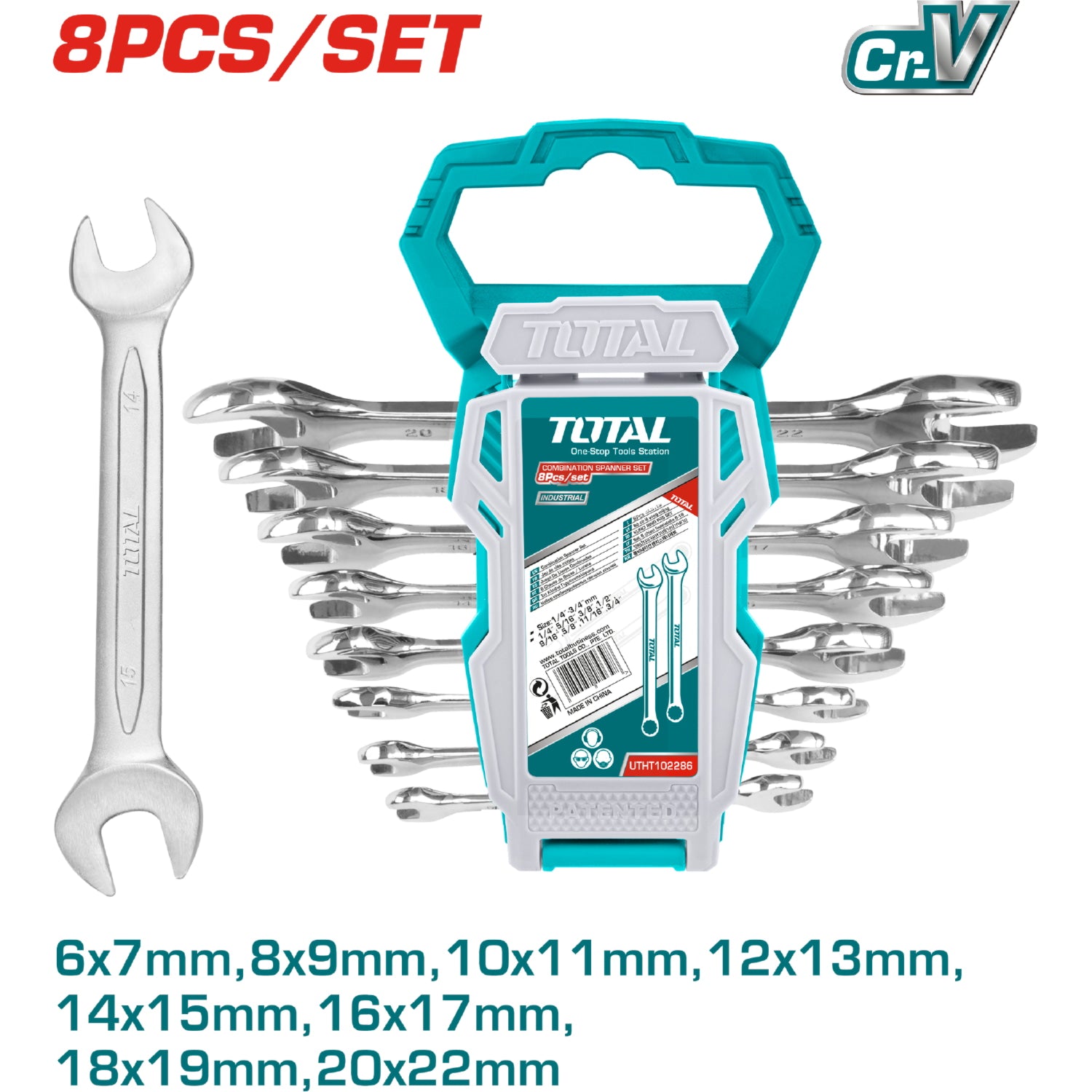 8 pza juego de llaves inglesas 6-22mm