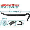 Pata de cabra de 24"(600mm)x1-3/16"(30mm)x5/8"(16.0mm) Vástago oval con muesca (30°, 68°)