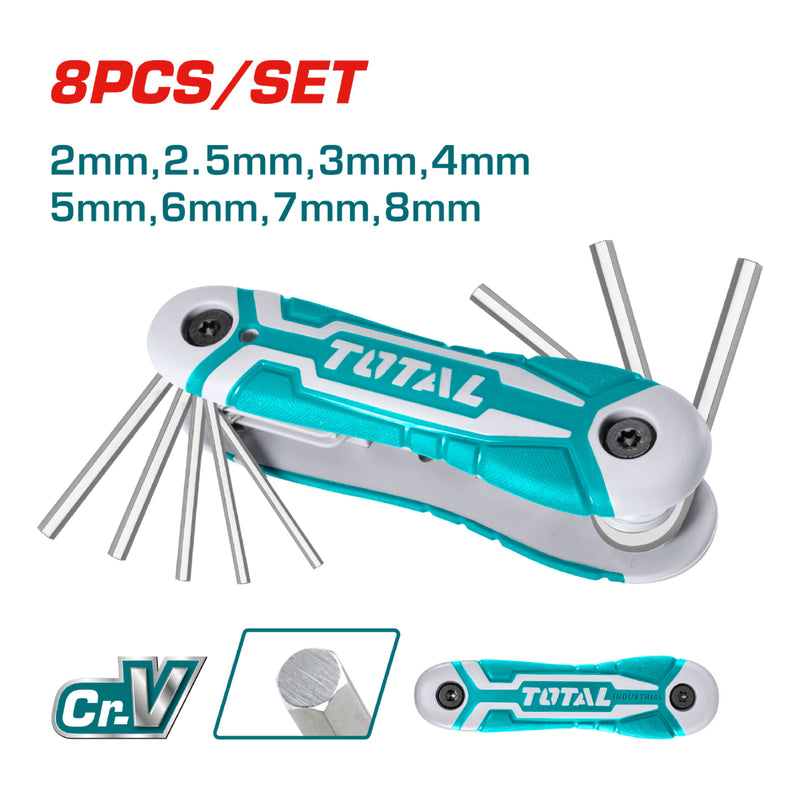 Juego 8pza de llave allen Cr-V.2-8mm. Set de bolsillo estilo navaja.