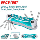 Juego 8pza de llave allen Cr-V.2-8mm. Set de bolsillo estilo navaja.