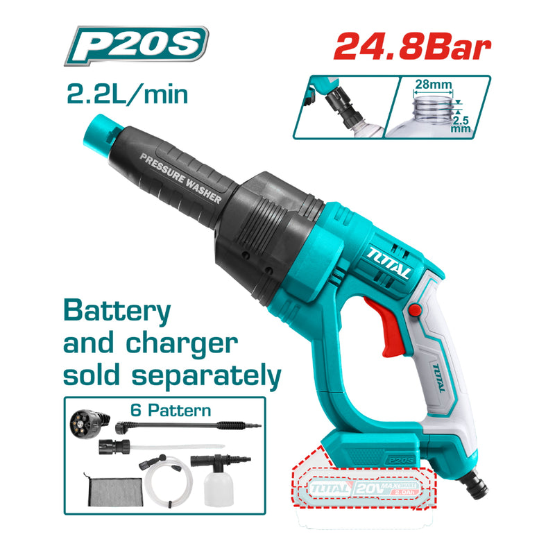 Hidrolavadora inalámbrica 20V portátil (NO incluye batería y cargador 20V)