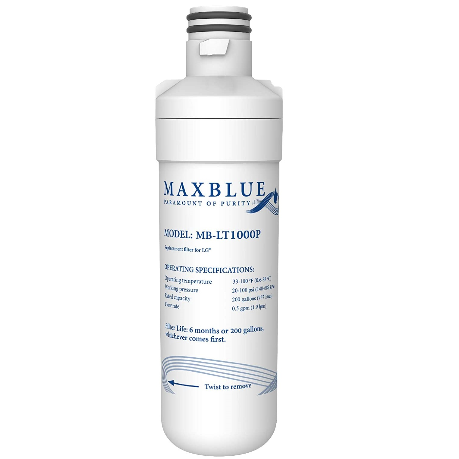 Filtro para nevera LG LT1000P-LT1000PC-LT1000PCS-LT-1000PC-ADQ74793501-ADQ74793502-MDJ6484 (1 pza)