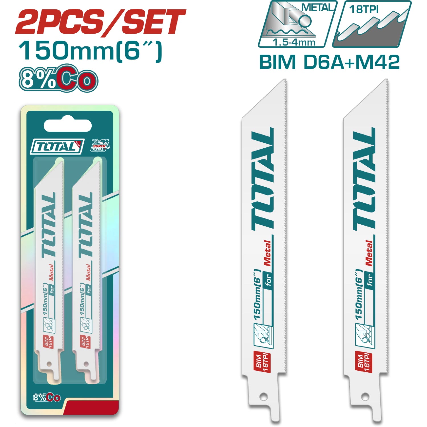 2pcs Hojas sierra sable reciproca para metal