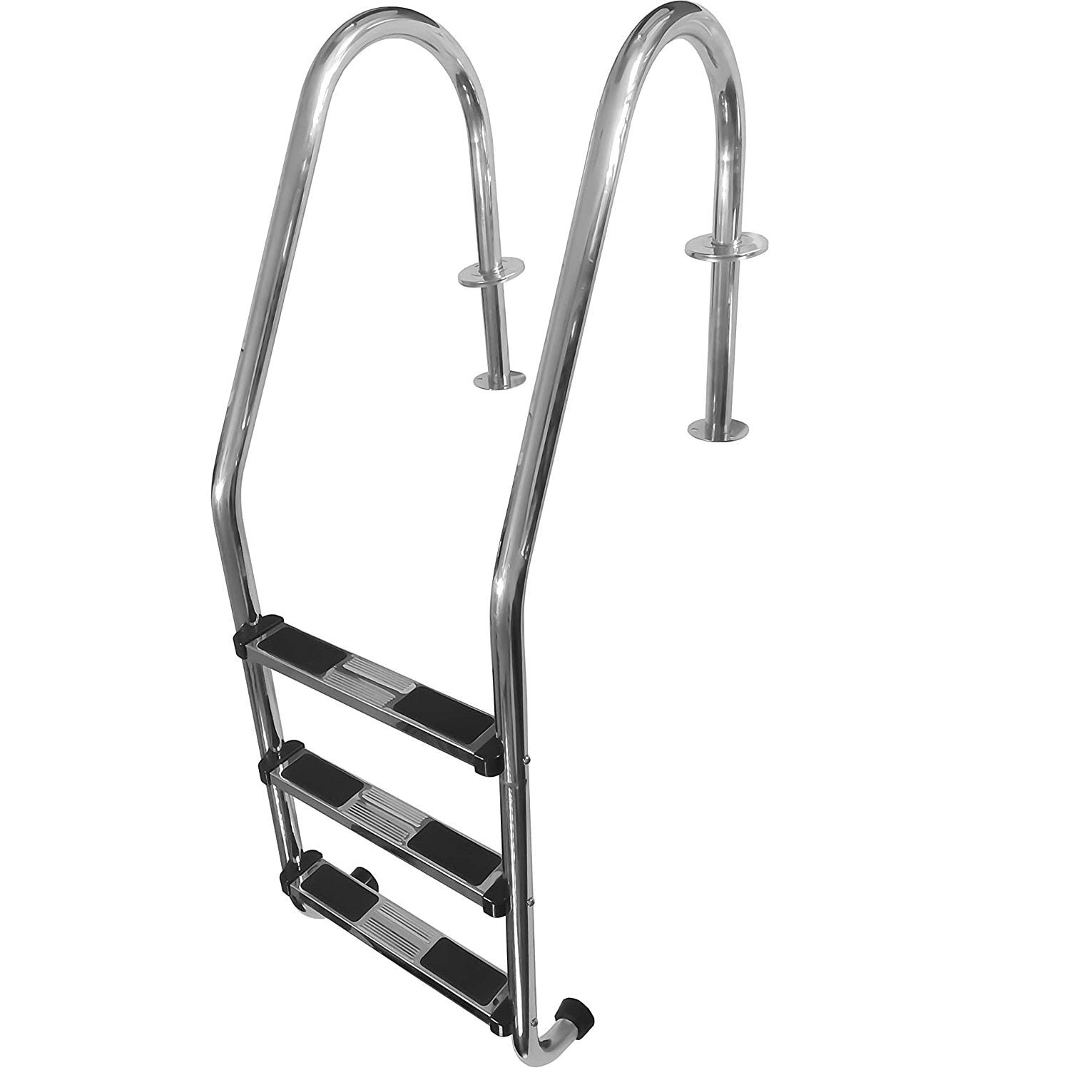 Escalera de acero inoxidable para piscina.