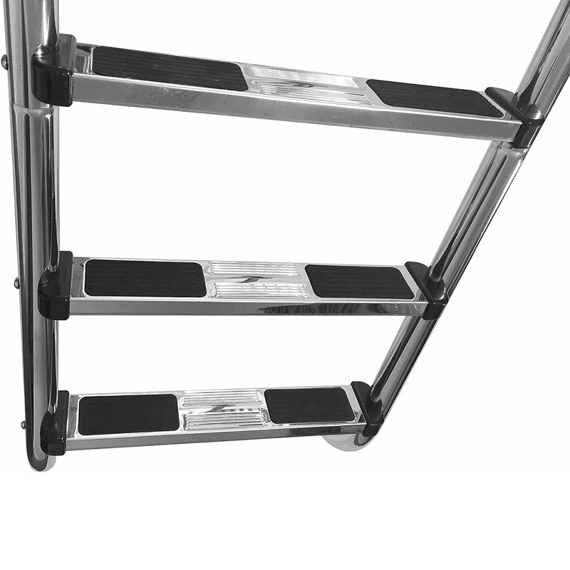 Escalera de acero inoxidable para piscina.