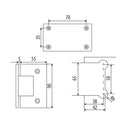 BISAGRA MURO A VIDRIO BRILLANTE. ALTA CALIDAD. 10 AÑOS DE GARANTIA.