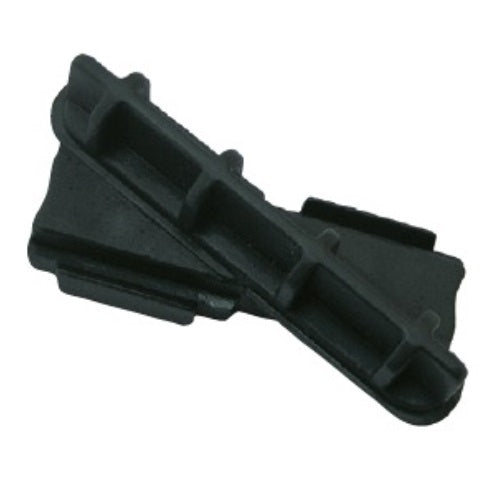 Soporte Acople de PVC para Lama Fija UA057 Tipo Mallorquina. Se vende por unidad. Color Negro. Derecho