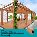 Pergola WPC Tubo Rectangular 2" x 4" Acabado Madera Cedro Exteriores 100x50x2900mm