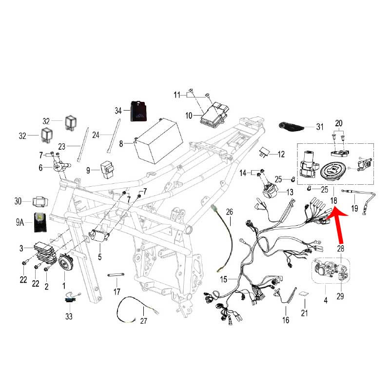 Bateria para moto DTX7A-BS 12V 6Ah (TNT150 / K-BLADE125 / TNT135 / BLOG150)
