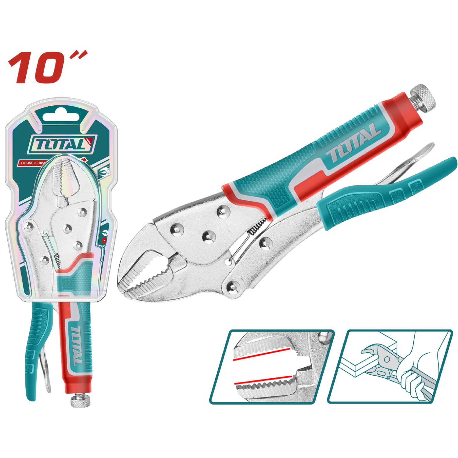 Alicate de presion 10" mandibula recta. Modelo economico