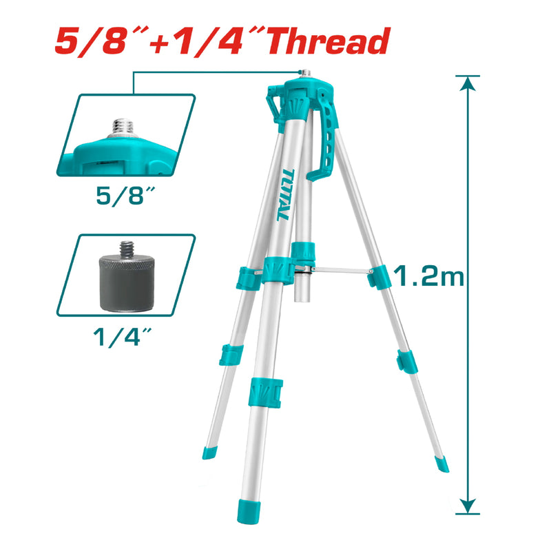 Trípode de Aluminio 1/2m. Tuerca 5/8” y 1/4”