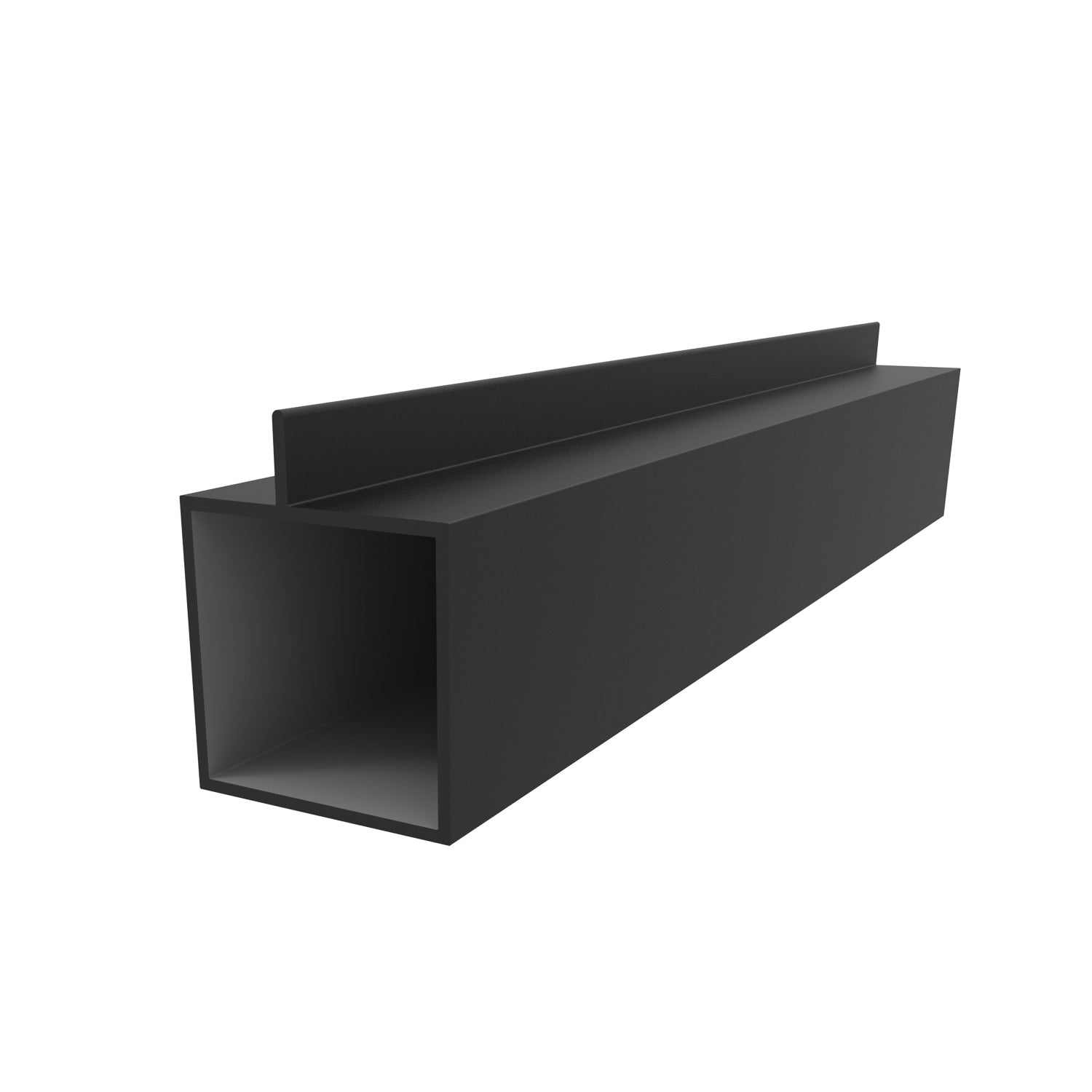 TCE-2 Perfil Hoja Puerta de 1 3/4" x 1 3/4"  Aleta Descentrada. E = 1.8 mm. L= 5.85 m NEGRO