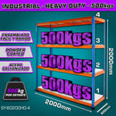 Estante de almacenamiento ajustable 4 niveles 600x2000x2000mm Carga  por nivel 500Kg Estanteria Arma rápido Rack