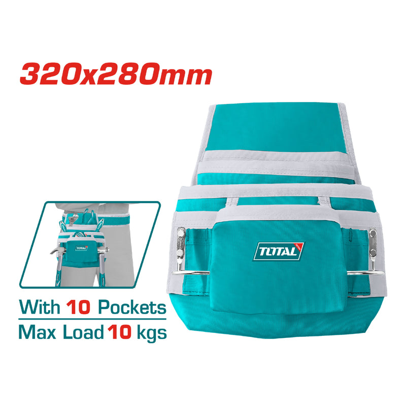 Bolsa de herramientas de cinturon L32*W28cm.Para 10 herramientas y 2 martillos.