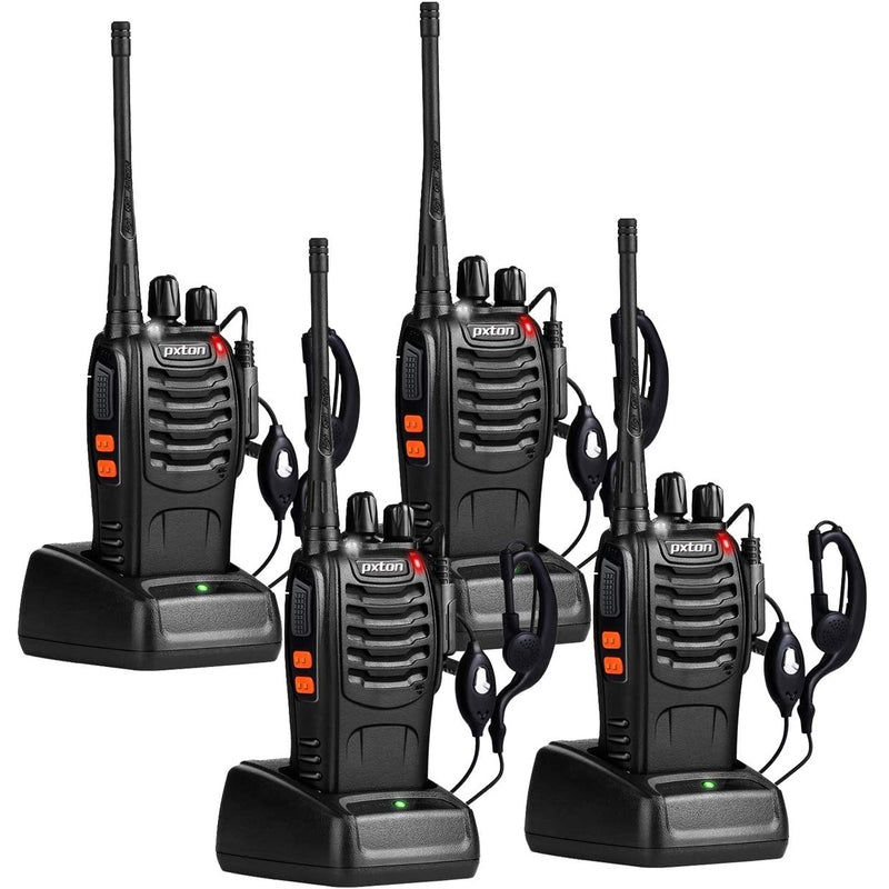 Juego de 4 Radios de 2 vías y 16 canales. Color Negro.