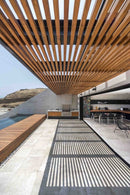 Pergola WPC Tubo Cuadrado 4" Grande Acabado Madera Cedro Exteriores 100x100x2900mm