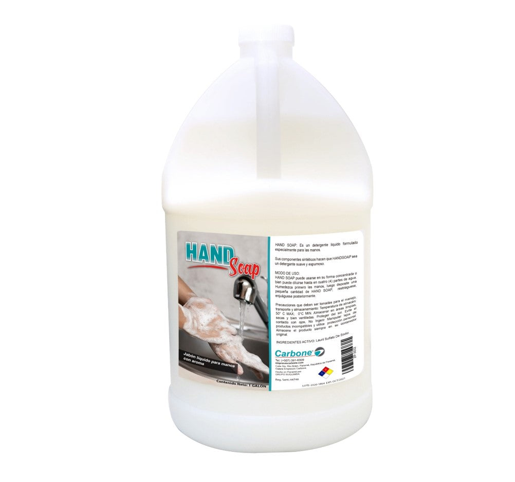 Jabon liquido antibacterial antiseptico Hand Soap 1 galon. Hecho a base Lauril Sulfato de Sodio