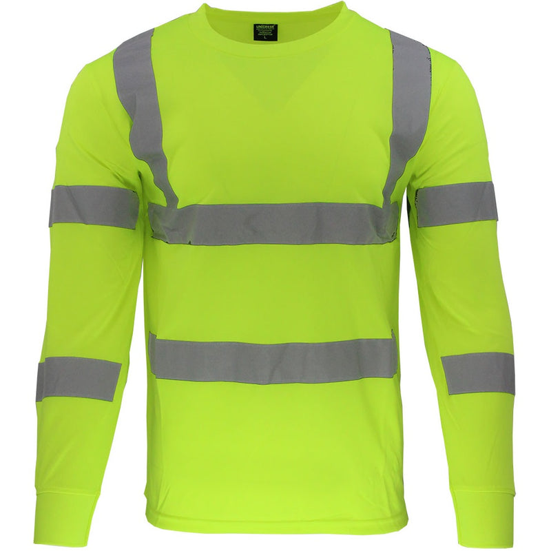 Camisas sueter amarillo fosforescente Dry Fit de seguridad.