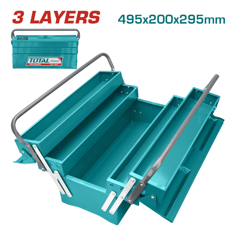 Caja de herramientas metalica TOTAL 495x200x295mm. 0.8 mm