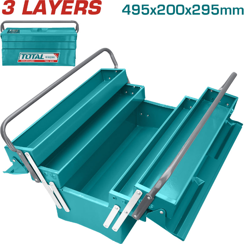 Caja de herramientas metalica TOTAL 495x200x295mm. 0.8 mm