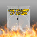 Puerta Cortafuegos anti incendio Doble Derecha EI120 minutos 1500x2140mm marco MC3 color Blanca 1013