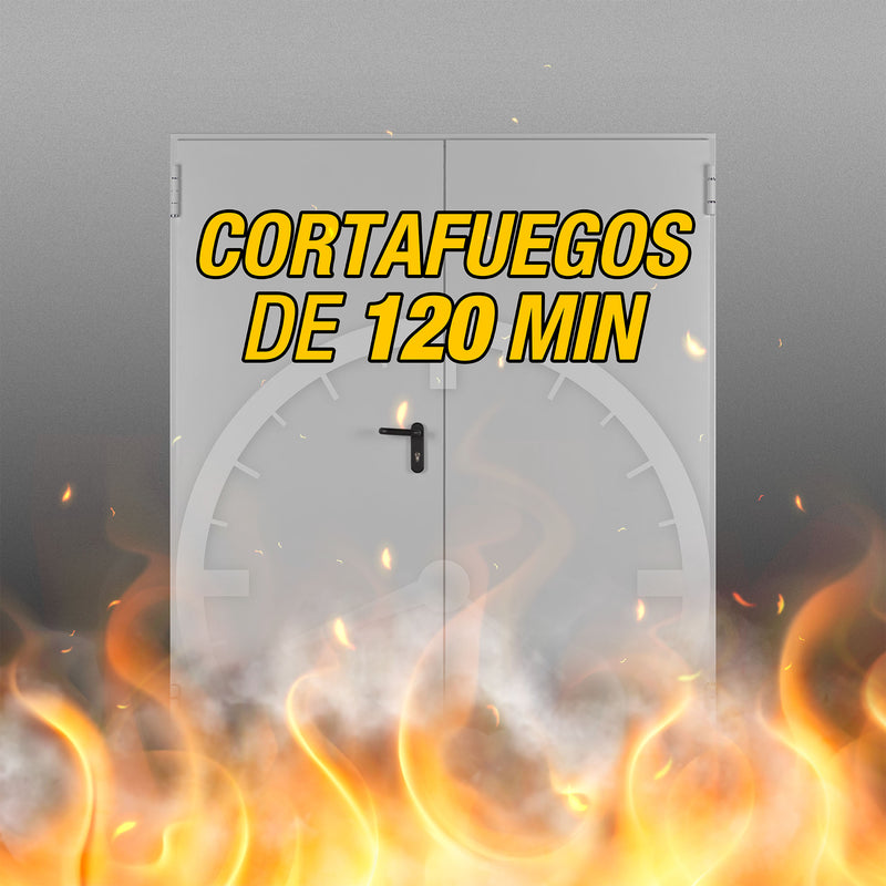 Puerta Cortafuegos anti incendio Doble Derecha EI120 minutos 1500x2140mm marco MC3 color Blanca 1013