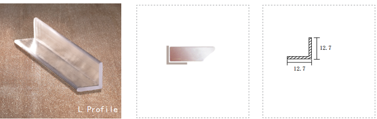 Angulo ultra-transparente de PC de 12 mm. 2.9 mts