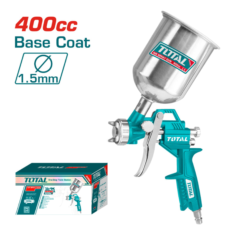 Pistola spray, Boquilla standard 1.5mm,  s opcion 1.2-1.8mm, ancho  spray 180-250mm, cap. 400cc