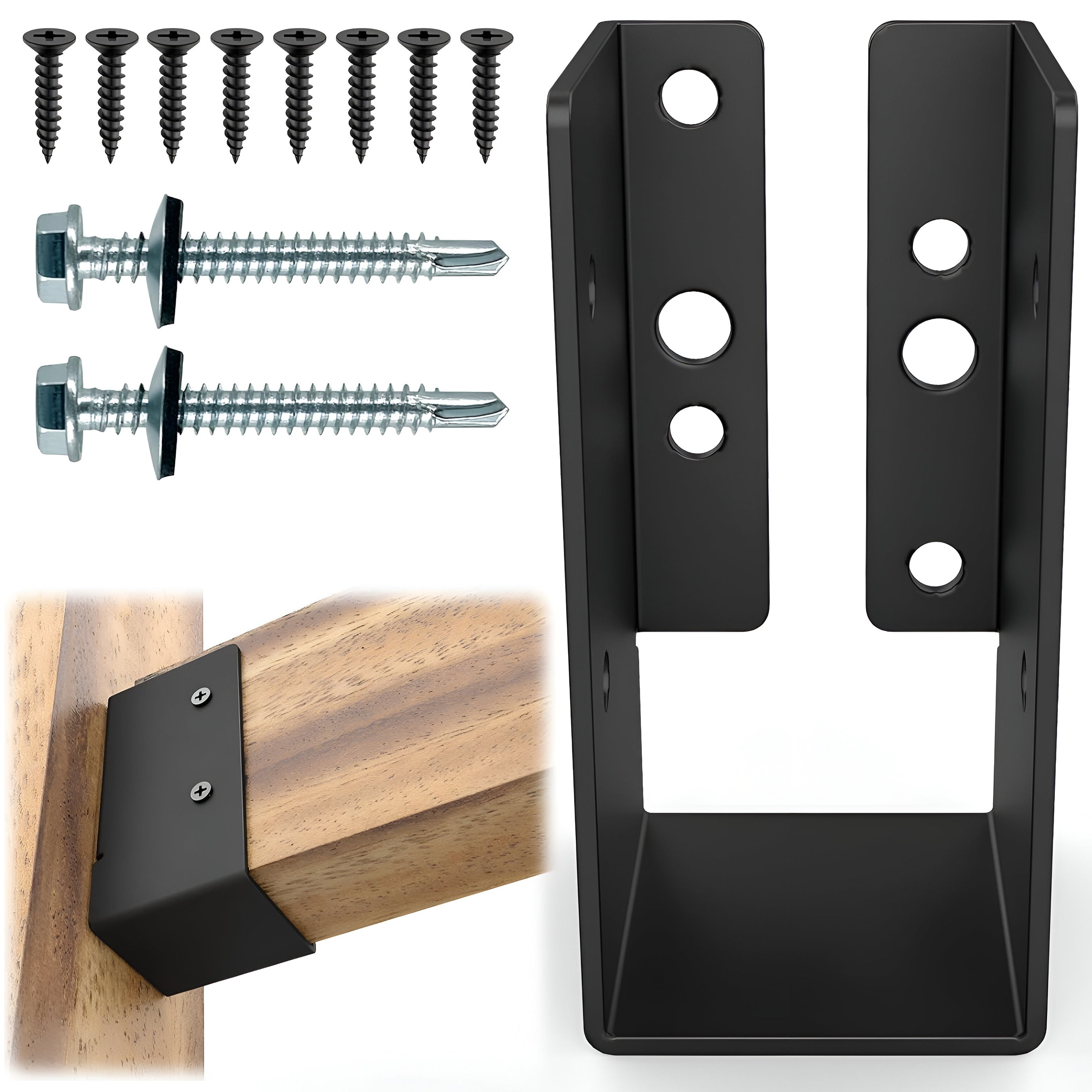 Herrajes de vigas para tubo WPC, soporte de viga oculto (set 12 pcs)