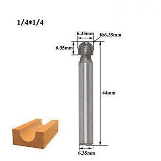 Punta de router U 90 grados 1/4*1/4. Vastago de 1/4"