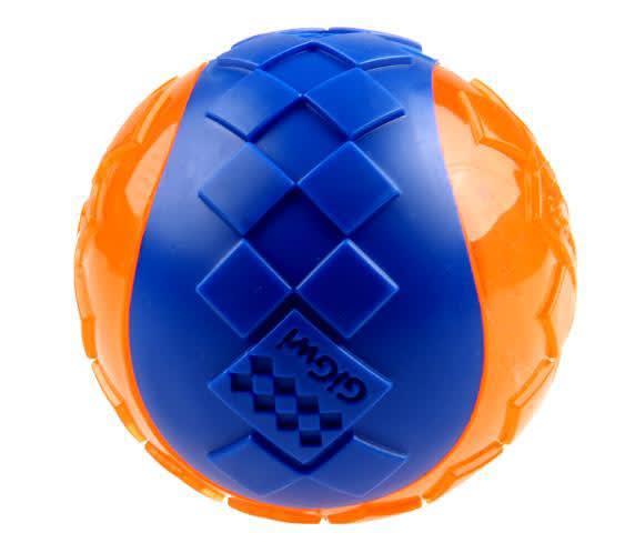 Pelota TPR naranja azul para mascota Small