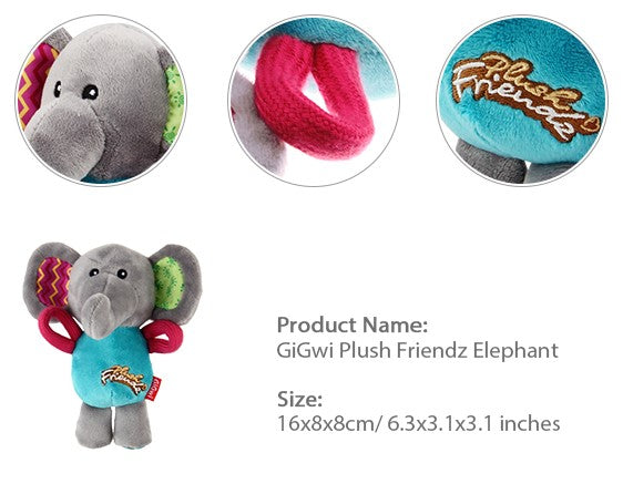 Juguete Plush Elefante de tela para mascotas