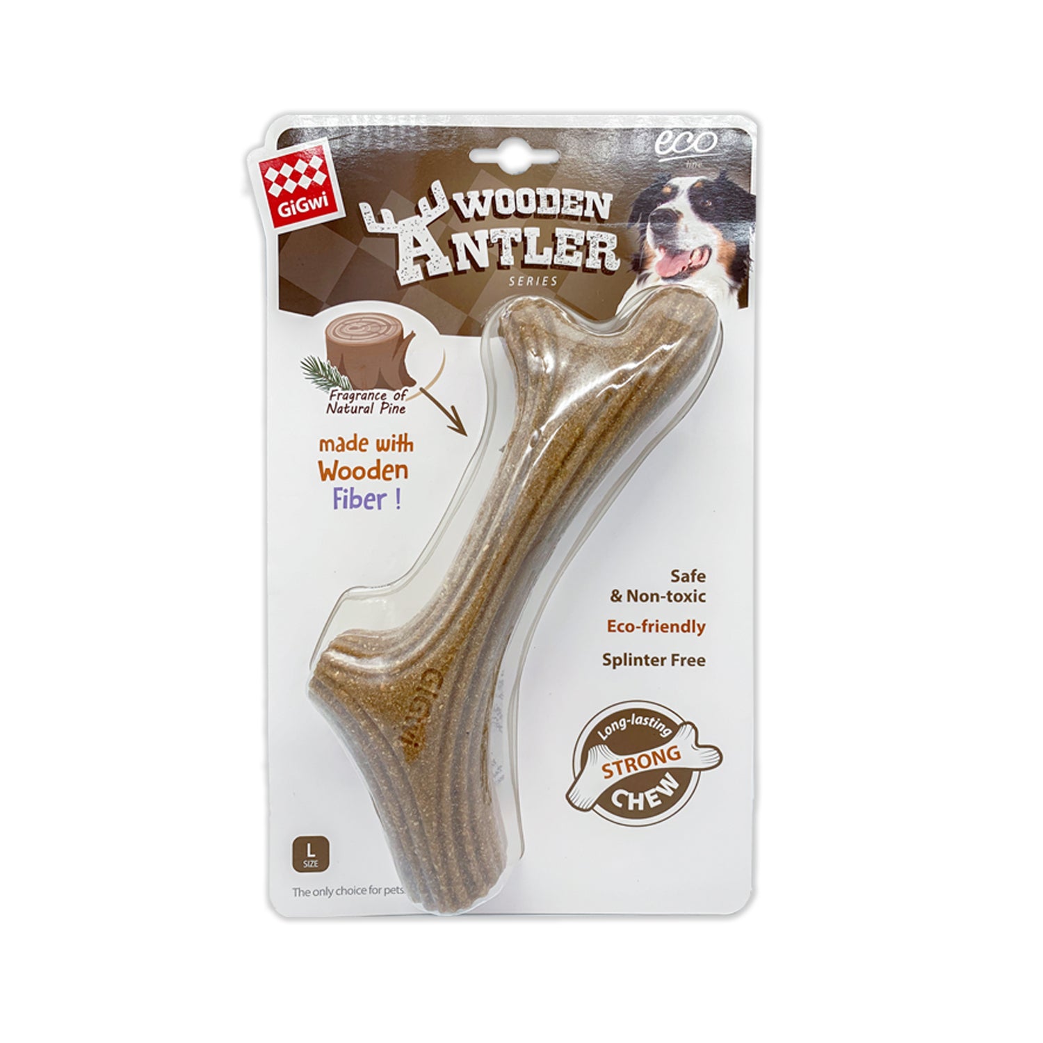 Juguete con madera real masticable mascotas talla L