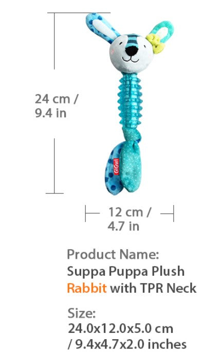 Juguete Suppa conejo azul para mascotas pequeñas
