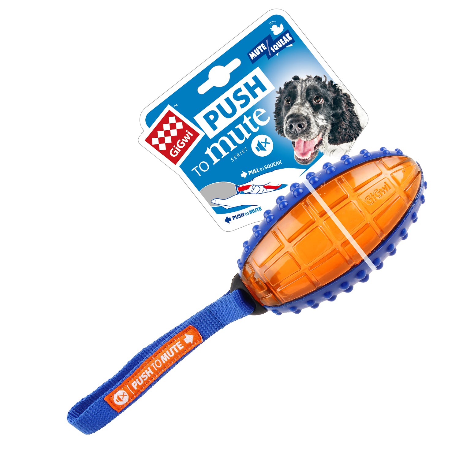 Pelota ovalada Push to mute para mascota