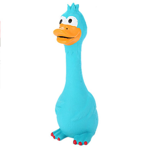 Juguete para Perro con sonido. Pato de Latex. Color Azul.