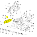 Amortiguador trasero color negro (302S) (CODIGO ANTERIOR 63800P100100, 63800P100104)