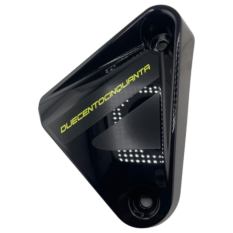 Panel decorativo izquierdo negro del radiador con calcomanias para moto gris (LEONCINO250)