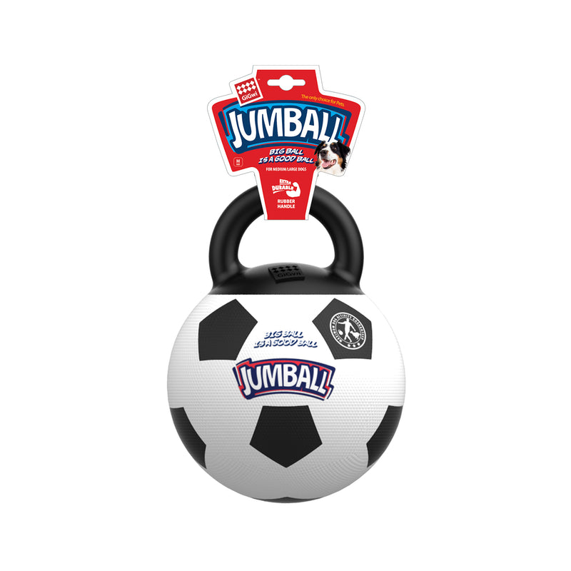 Pelota JUMBALL blanco negro con asa para mascota