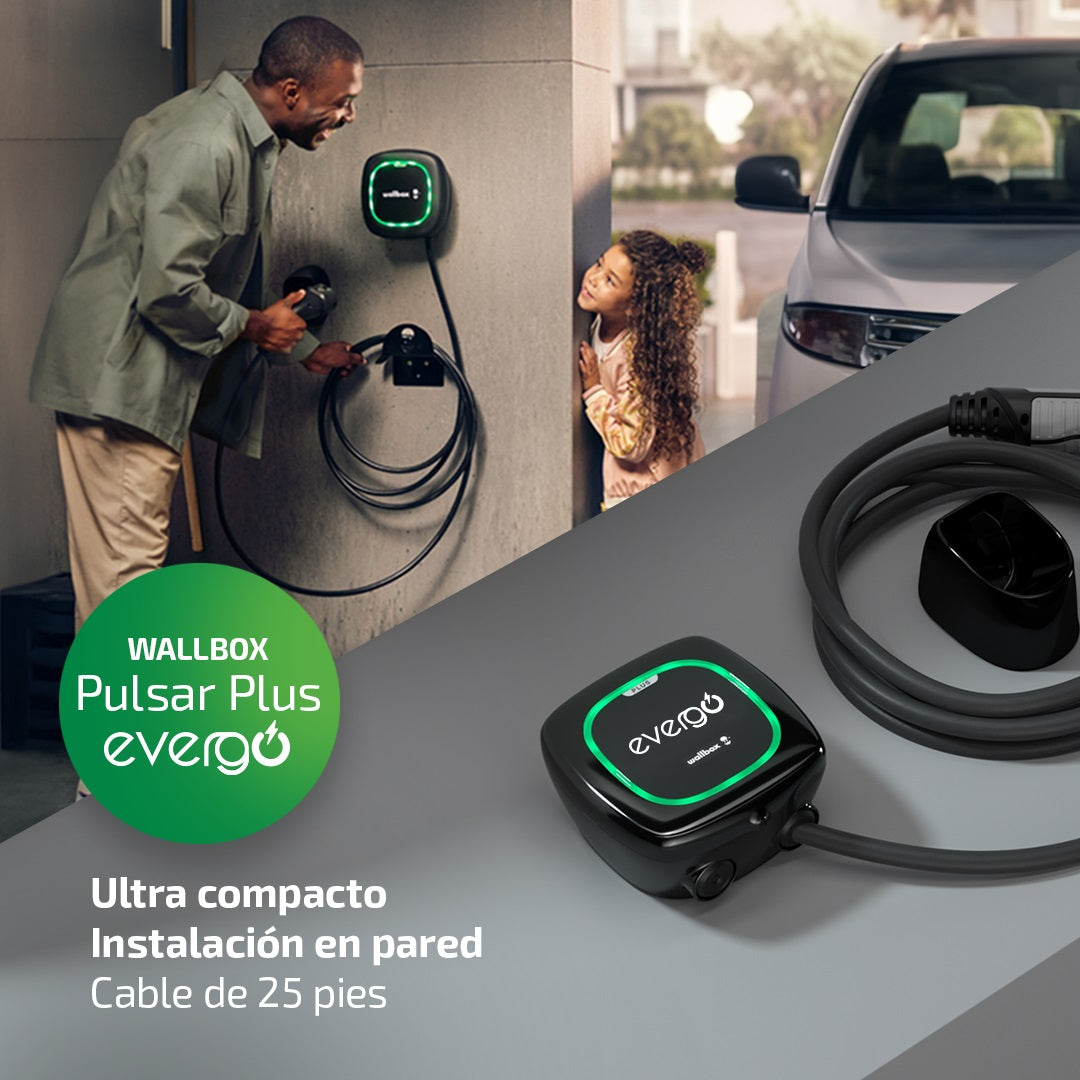 Cargador de pared para vehículos eléctricos 9.6 KW Tipo 1 J1772 americano 208V/240V 40 Amp. Nivel 2 Wallbox