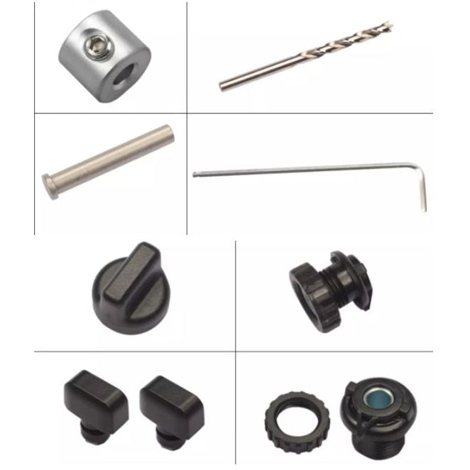 Plantilla de perforación para tiradores de gavetas, cajón, gabinete. Medida móvil 3/16 " (5mm) guía