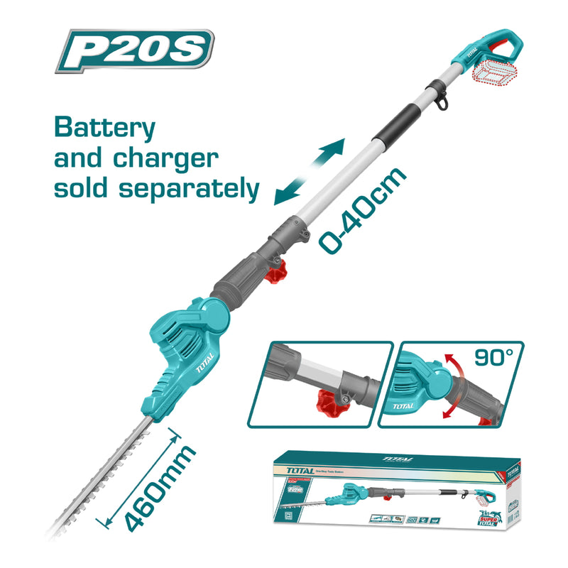 Cortasetos Podadora Inalámbrica 20V. Batería y cargador por separado.