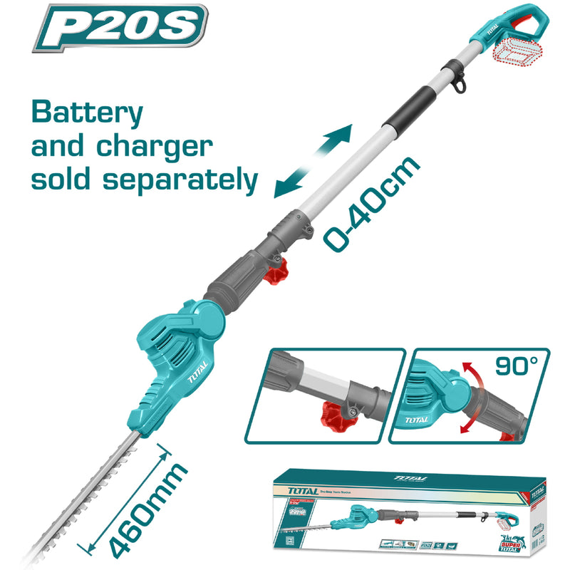 Cortasetos Podadora Inalámbrica 20V. Batería y cargador por separado.