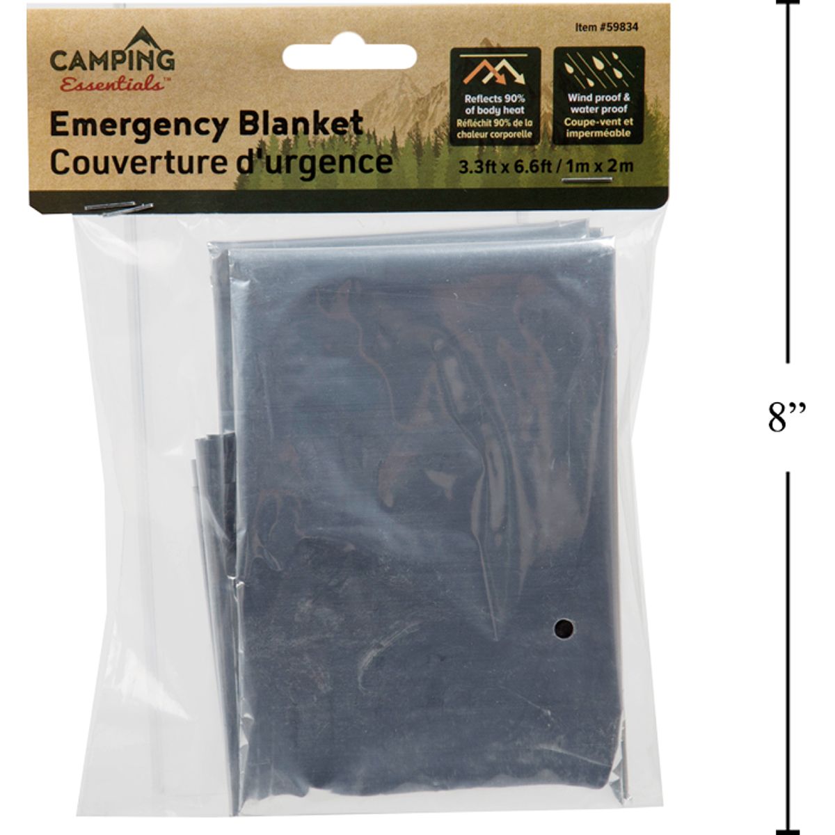 Manta de emergencia para camping, 1Mx2M