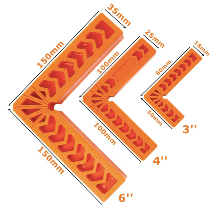 Escuadra Angulo recto 90 grados de 150mm, plástico para ebanista.