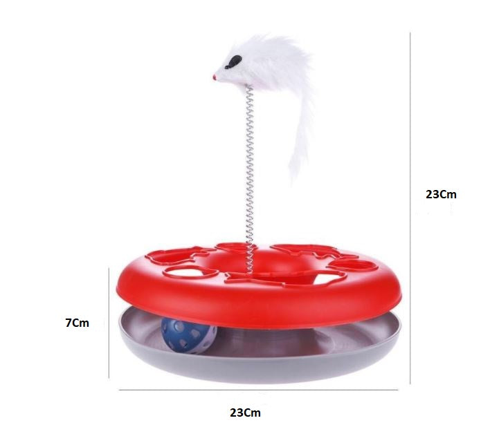 Juguete para Gato, Disco Multifuncional para entrenamiento. Tamaño 23x 7.5 x 26.5cm